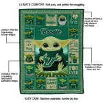 customized south florida bulls yody baby pattern green quilt blanket best selling