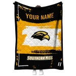 customized southern miss golden eagles grunge patch black white quilt blanket best selling