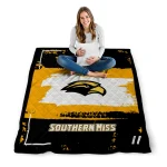 customized southern miss golden eagles grunge patch black white quilt blanket best selling