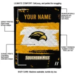 customized southern miss golden eagles grunge patch black white quilt blanket best selling