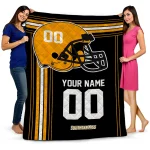 customized southern miss golden eagles helmet theme black quilt blanket best selling