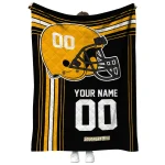 customized southern miss golden eagles helmet theme black quilt blanket best selling