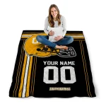 customized southern miss golden eagles helmet theme black quilt blanket best selling