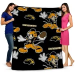 customized southern miss golden eagles mickey football black quilt blanket best selling