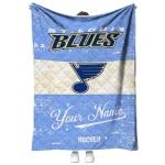 customized st louis blues pinstripe lines blue white quilt blanket best selling