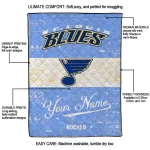 customized st louis blues pinstripe lines blue white quilt blanket best selling
