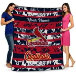 customized st louis cardinals layered florals red white quilt blanket best selling