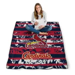 customized st louis cardinals layered florals red white quilt blanket best selling