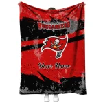 customized tampa bay buccaneers brushstroke layers red quilt blanket best selling