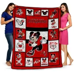 customized tampa bay buccaneers mickey crimson red white quilt blanket best selling