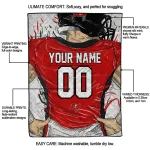 customized tampa bay buccaneers player sketch red gray quilt blanket best selling