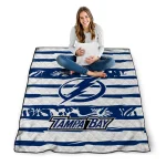 customized tampa bay lightning layered florals blue white quilt blanket best selling