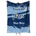 customized tampa bay rays brushstroke layers navy quilt blanket best selling