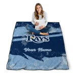 customized tampa bay rays brushstroke layers navy quilt blanket best selling