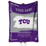 customized tcu horned frogs grunge patch purple white quilt blanket best selling