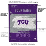 customized tcu horned frogs grunge patch purple white quilt blanket best selling