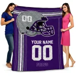 customized tcu horned frogs helmet theme purple quilt blanket best selling
