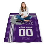 customized tcu horned frogs helmet theme purple quilt blanket best selling