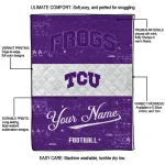 customized tcu horned frogs hibiscus burst purple white quilt blanket best selling