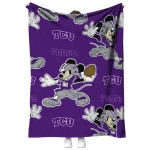 customized tcu horned frogs mickey football purple quilt blanket best selling
