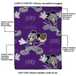 customized tcu horned frogs mickey football purple quilt blanket best selling