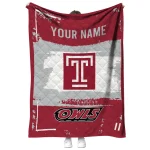 customized temple owls grunge patch red white quilt blanket best selling