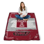 customized temple owls grunge patch red white quilt blanket best selling