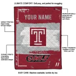 customized temple owls grunge patch red white quilt blanket best selling