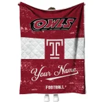 customized temple owls hibiscus burst red white quilt blanket best selling