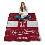 customized temple owls hibiscus burst red white quilt blanket best selling
