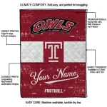 customized temple owls hibiscus burst red white quilt blanket best selling