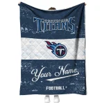customized tennessee titans hibiscus burst navy white quilt blanket best selling