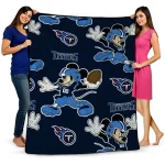 customized tennessee titans mickey football navy quilt blanket best selling