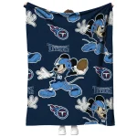 customized tennessee titans mickey football navy quilt blanket best selling
