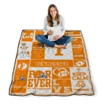 customized tennessee volunteers helmet passion orange quilt blanket best selling
