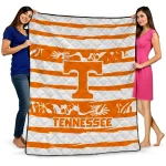 customized tennessee volunteers layered florals orange white quilt blanket best selling