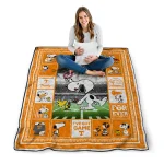 customized tennessee volunteers snoopy coach orange quilt blanket best selling