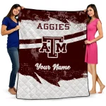 customized texas am aggies brushstroke layers maroon quilt blanket best selling