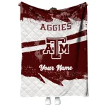 customized texas am aggies brushstroke layers maroon quilt blanket best selling