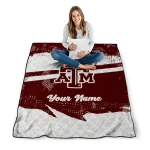customized texas am aggies brushstroke layers maroon quilt blanket best selling