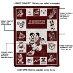 customized texas am aggies mickey crimson maroon white quilt blanket best selling