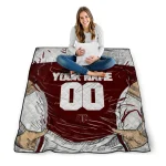 customized texas am aggies player sketch maroon gray quilt blanket best selling