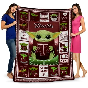 customized texas am aggies yody baby pattern maroon quilt blanket best selling