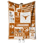 customized texas longhorns helmet passion orange quilt blanket best selling