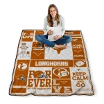 customized texas longhorns helmet passion orange quilt blanket best selling