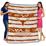 customized texas longhorns layered florals orange white quilt blanket best selling
