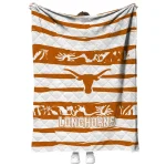 customized texas longhorns layered florals orange white quilt blanket best selling