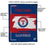 customized texas rangers grunge patch blue white quilt blanket best selling