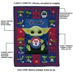 customized texas rangers yody baby motif blue quilt blanket best selling