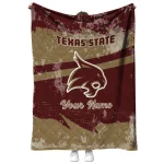 customized texas state bobcats brushstroke layers maroon quilt blanket best selling